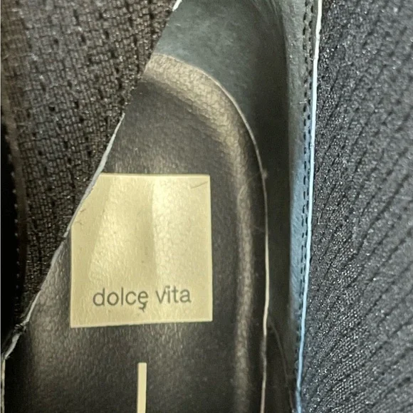 #0105 NWOT-dolce vita Rugged black elastic top side zip moto boot 3.5 heel-7.5 - Picture 7 of 9